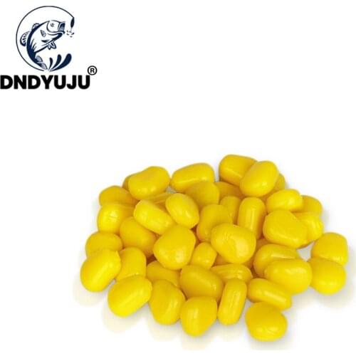 DNDYUJU 100/200pcs Silicone Corn smell Soft Bait Floating water corn carp Fishing Lures of Artificial Rubber Baits