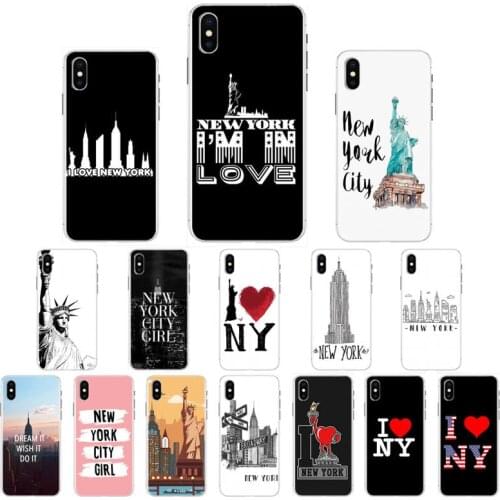 FHNBLJ cartoon New York city Phone Case for iphone 11 12 Mini Pro Max X XS MAX 6 6s 7 8 Plus 5 5S 5SE XR SE2020