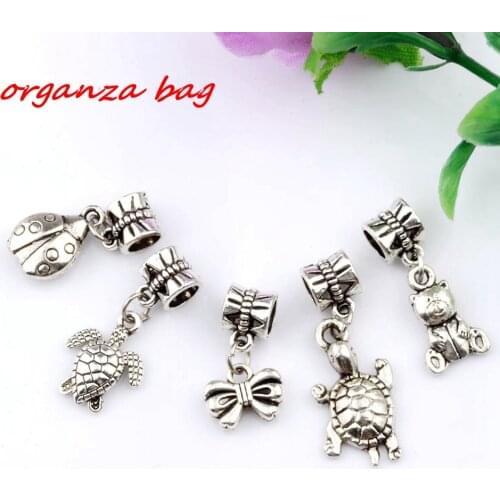 Hot ! 15 pcs Zinc Alloy Mix Cute Animal Dangle Beads Fit Charm Bracelets DIY Jewelry (nm219)