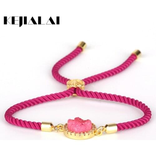 KEJIALAI Crystal Bracelets Fashion Jewelry Womens Accessories Adjustable Rope Chain 240mm Cute Handmade Charm Bracelets B222