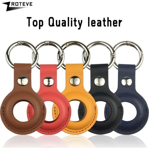 High quality Leather Case For Apple Airtag Protective cover For Apple Locator Tracker Airtags Anti-lost Keychain Protect Sleeve