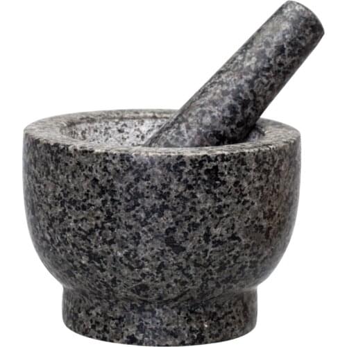 Mortar and Pestle Set Unpolished Heavy Granite for Kitchen Spices Herbs Pesto Grinder