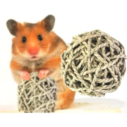 Natural Straw Ball Rabbit Small Pet Chewing Toy Teeth Cleaner Natural Grass Ball Small Pet Molar Tool Rabbit Toys