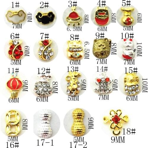 New Year Rhinestone Fortune Cat Purse Longevity Lock Gold Toad Coin 3D Bride Nail Art DIY Metal Accessories Design Charms Decals