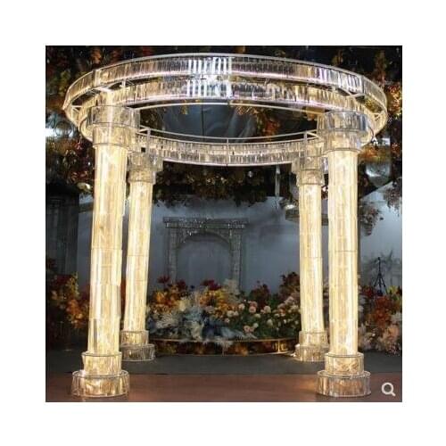 New wedding props wrought iron crystal chandelier castle arch wedding site fashion decoration ceremony