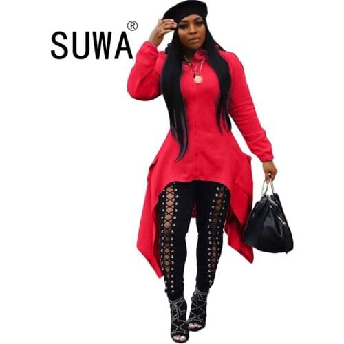 Wholesale Product Solid Color Zipper Long Sleeve Fall Winter Coats And Jackets Cool Girl Fashion Sweatshirt Woman Clothing