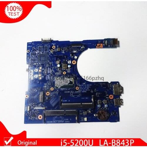 Original CN-07CV2G For DELL Inspiron 17 5758 Laptop Motherboard W/ i5-5200U 2.2Ghz CPU AAL10 LA-B843P 07CV2G 7CV2G MB
