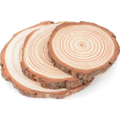 6pcs Natural Round Wooden Slice Cup Mat Coaster Tea Coffee Mug Drinks Holder for DIY Tableware Decor Durable