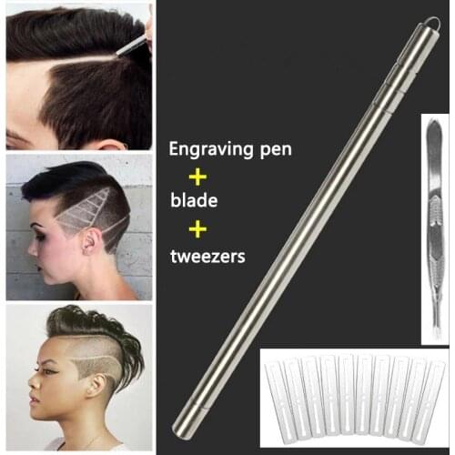 Professional Magic Engrave Beard Hair Scissors Eyebrow Carve Pen Tattoo Barber Hairdressing Scissors Eyebrow Oil Head Carving