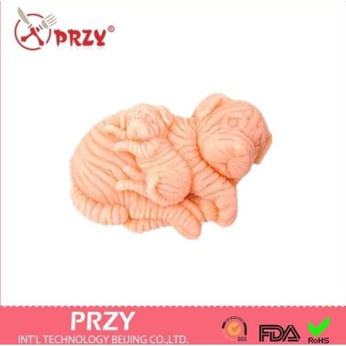 DIYcute family dog modelling silicon soap mold Cake decoration mold Handmade soap mold wholesale