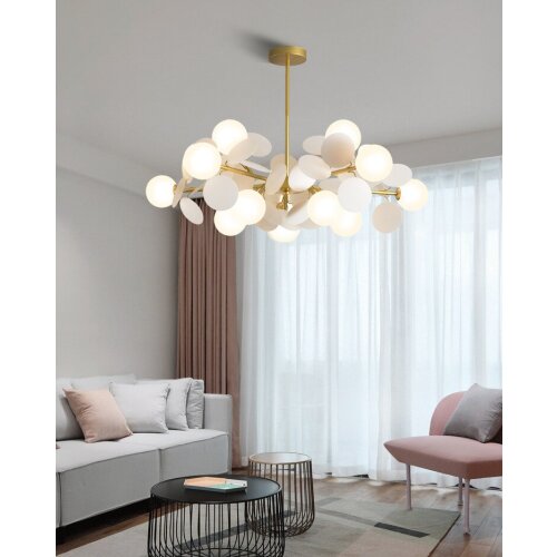 Nordic chandelier modern simple living room bedroom lighting personality creative designer warm romantic gray white lamps