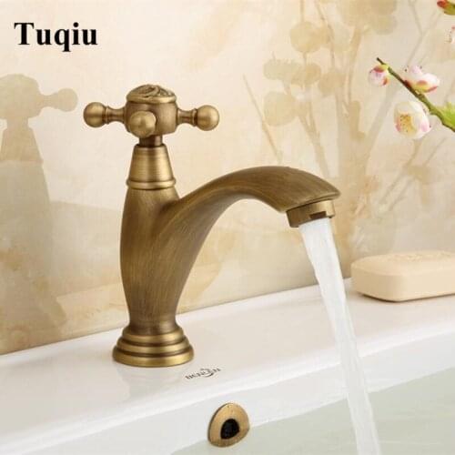 Single Cold tap Antique Brass Deck Mounted Basin sink faucet cold faucet Single Cold Basin Faucet Bathroom Faucet