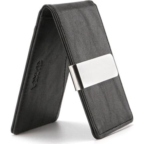 Unisex Ultra Thin 2021 Men Male PU Leather Mini Small Magic Wallets Zipper Coin Purse Pouch Plastic Credit Bank Card Case Holder