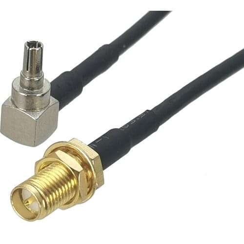 1Pcs RG174 RP-SMA Female Plug Bulkhead to CRC9 Male Plug Right angle Connector RF Coaxial Jumper Pigtail Cable 4inch~10M