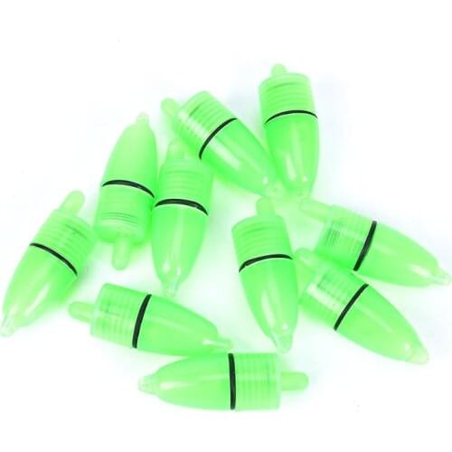 10pcs/lot Luminous Sea Led Fishing Feeder Fishing Bell Green Light Signal Lamp For Night Fishing Bite Ring Tool
