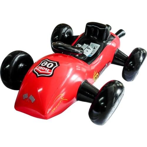 155*94cm Race Cart Float Pool Swimming Ring Pool Float Inflatable Baby Seat with Steering Wheel Summer Beach Party Pool Toys