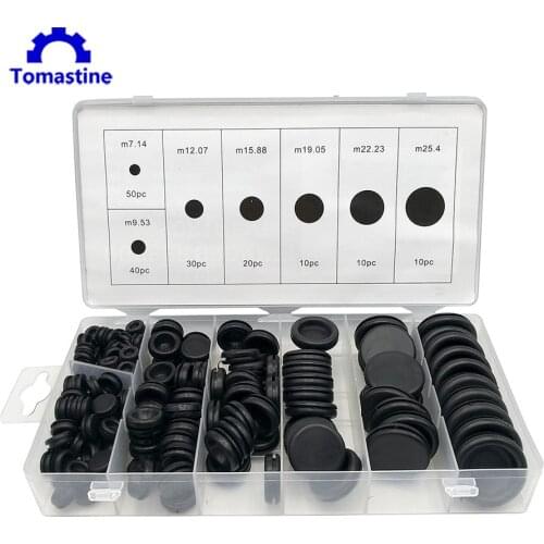 170 pcs Rubber Grommet Assortment Insulation Sealing Plugs Firewall Hole Plug Set Electrical Wire Gasket Kit with Storage Box