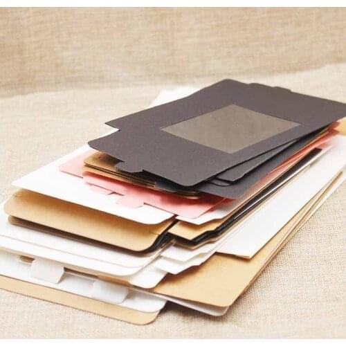 20pcs Kraft Paper Candy Box DIY Cake Cookie Favor Gift Package With PVC Clear Window Home Christmas Party Wedding Decoration