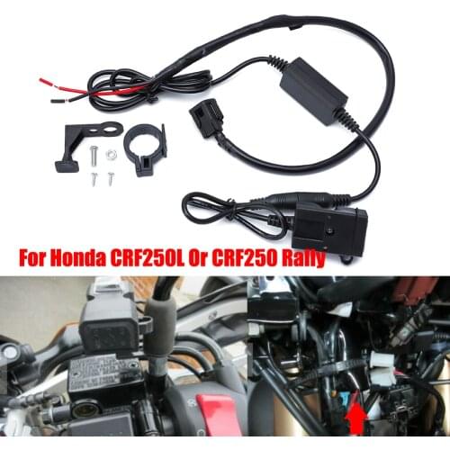 2017-2020 For Honda CRF250L CRF300L Rally Twin USB Socket Charger Heated Grip Leads Fits For Aux Socket Connector Plug