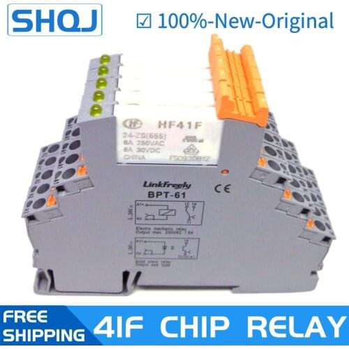 5pcs Sheet relay BPT-61 HF41F-24-ZS HF41F-12-ZS HF41F-5-ZS 6A 1CO HF41F 5V 12V 24V Wafer relay new and original