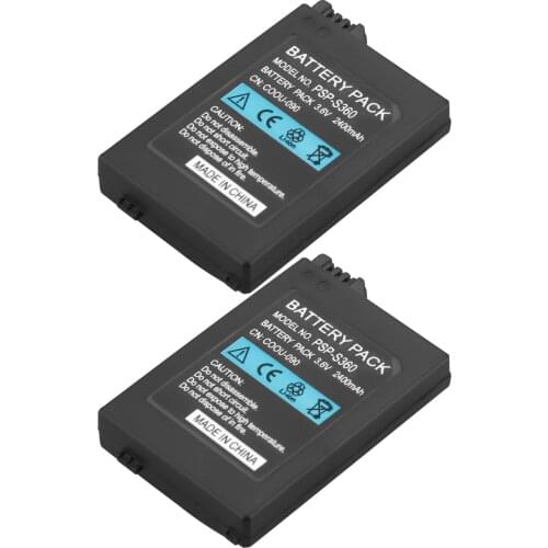 2Pcs Battery for Sony PSP2000 PSP3000 PSP 2000 PSP 3000 Gamepad PlayStation Portable Controller 2400mAh New Replacment Batteries
