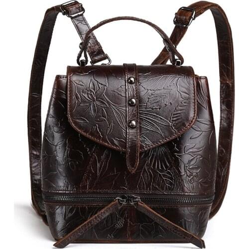 Baoersen Brand Designer Shoulder Bags For Girls Fashion Women Backpack With String Genuine Leather Backpack Female High Quality