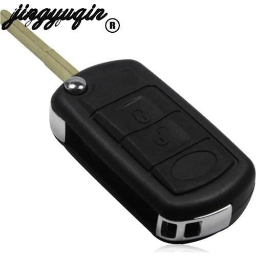 Jingyuqin 10pcs/lot 3 Button Remote Key Flip Folding Key Shell Case For Land Rover Range Sport LR3 Discovery 3 Remote Fob Case