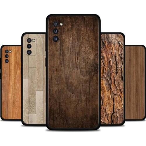 Case For Samsung A51 A71 A21s A21 A12 A11 A02s A02 A01 A91 A72 A52 A42 A41 A32 A31 Silicone Coque Natural Wood