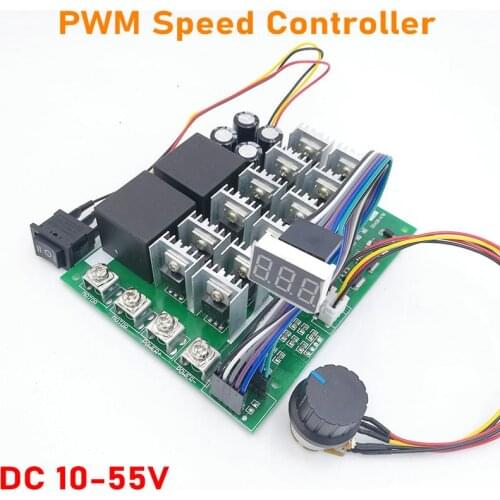 100A Digital Display PWM Speed Controller Module 10-55V Forward Reversal DC Motor 0-100% Adjustable 12V 24V 36V 48V 50V
