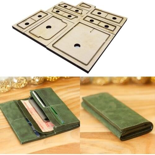 Herramientas para cuero leather craft template fabric cutter Wooden Die Long Wallet Hand Punch Tool Cut Knife Mould 200x95mm