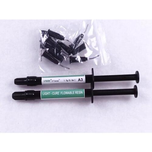 Set of 2 Dental UT Composite Flowable Light Cure Resin A3 Color 0.8ml/Syringe