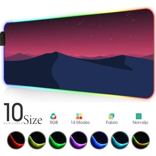 Landscape RGB Mouse Pad Pink Black Gamer Accessories LED Large MousePad XXL Gaming PC Desk Play Mat with Backlit mauspad