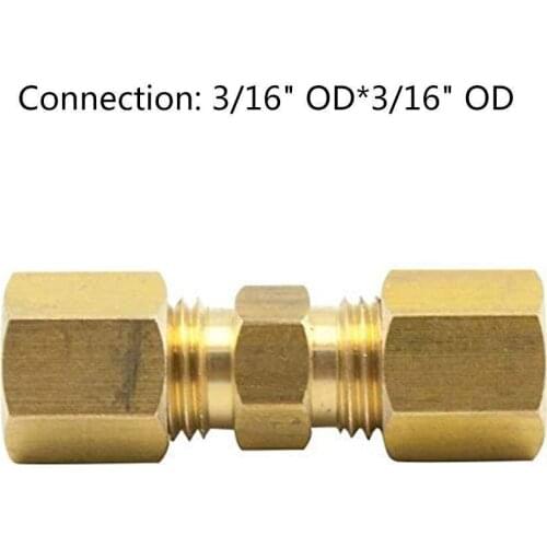 3/16" OD Brass Compression Fitting Straight Union Connector Automobile brake hose fittings 3/16" nozzle