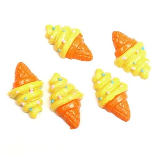 LF 20Pcs Resin Ice Cream Decoration Crafts Flatback Cabochon Embellishments For Scrapbooking Kawaii Cute Diy Accessories