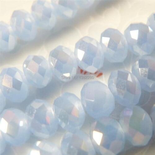 Livraison gratuite! beautiful Charming 4x6mm Blue Crystal Gem Loose Beads 100pc" Jewelry JT5203