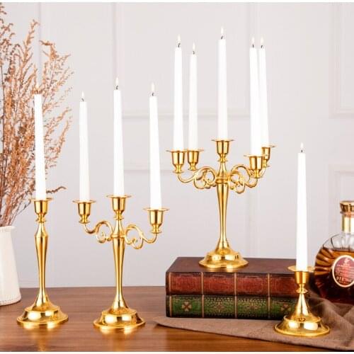 Metal Nordic Candle Holder Vintage Romantic Wedding Table Centerpiec Dinner Table Candelabros Centro De Mesa Home Decor E6ZT