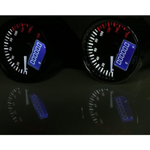 Motorcycle Black LCD Speedometer Odometer Tachometer Multifunction Fuel Gauge Universal ATV Scooter Offroad Bobber Touring