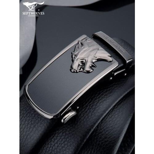 Mens Leather Belt Genuine Leather 2021 Pure Cowhide Automatic Buckle Soil Trendy Belt Top Layer 2020 New High-End