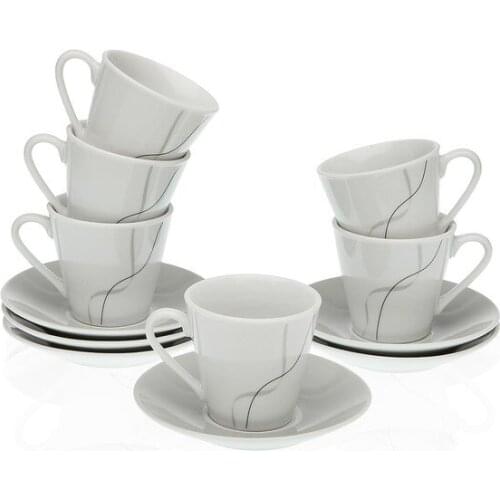 Set of 6 Cups with Plate Lacy