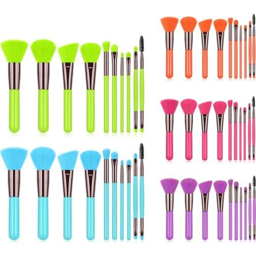 10pcs Make-up Brushes Fluorescent Series Set Brush 5-color Make-up Beauty Tools for Eye Lip Foundation Make Up Brushes Sets Kits