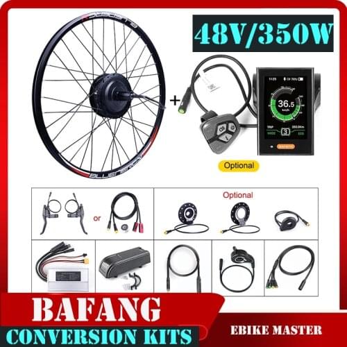 Bafang 48V 350W Electric Bicycle Conversion Kits Hub Drive Motor Kits D DC Gearshift Display Rear Hub Motor Kits EBike Wheel