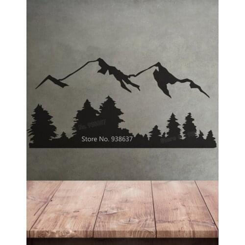 Landscape Vinyl Wall Decal Sticker Snow Mountain View Trees Home Decor Living Room Removable Wall Stickers Bedroom Mural ZB510