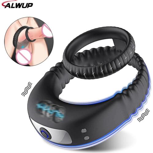 Mens Clitoris Penis Vibrator Cock Rings Delay Ejaculation Vibrating Erection Ring Masturbators Sex Toys for Male Adults 18 Shop