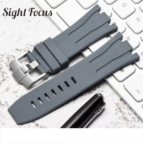 28mm Silicone Rubber Watchband for Audemars Piguet Strap Royal Oak Offshore Watch Bands Black Grey Blue Orange Red Bracelet Belt