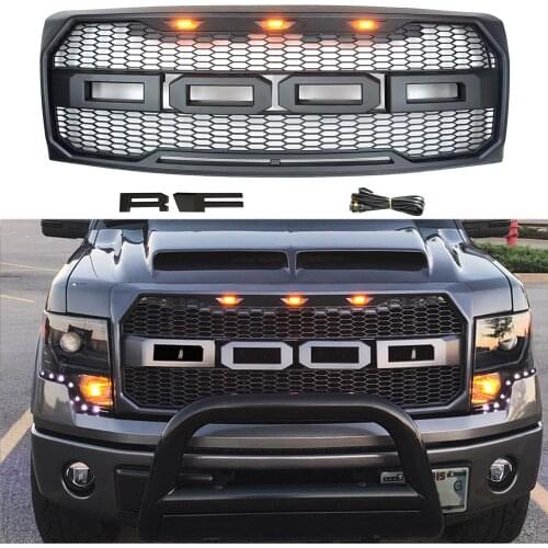 Modified For F150 Front Grill For F-150 2009 2010 2011 2012 2013 2014 Front Racing Grills Mesh Raptor Style Bumper Grilles