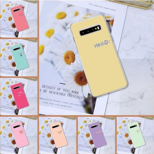 Pink Quote Simple Luck Yellow Happy Phone Case Silicone For Samsung Galaxy S10 Plus 5G 10E Back Cover For Samsung Note 10 Pro