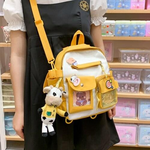 Womens Shoulder Backpack Cute Girls Nylon Bagpack Female Mini Back Pack Multifunctional Travel Rucksacks Ladies Small Backpacks