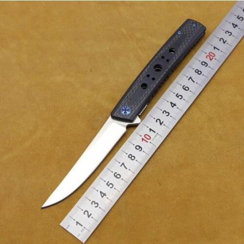 LOVOCOO W06N folding knife D2 blade carbon fiber handle Tactical Hunting Camping Survival Pocket Fruit knives Portable EDC tools