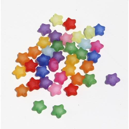 Mixed Frosted Star Acrylic Spacer Beads For DIY Jewelry Making 30 pcs 9mm*9mm