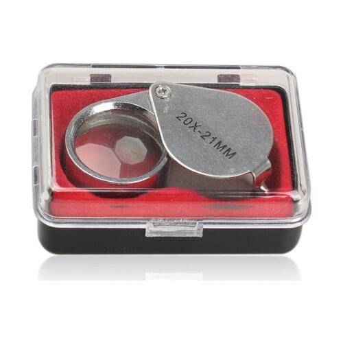 20 x 21mm Jewelry Magnifying Glass 20X Folding Magnifier Loupe for Jewelry Coins Stamps Antiques Handhold Portable